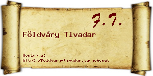Földváry Tivadar névjegykártya