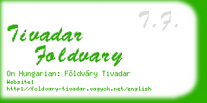 tivadar foldvary business card