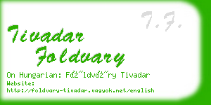 tivadar foldvary business card